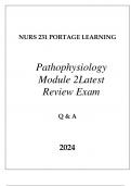 NURS 231 PORTAGE LEARNING PATHOPHYSIOLOGY MODULE 2 LATEST REVIEW EXAM Q & A 2024.