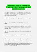 Network and Security- Foundations UPDATED Exam Questions And 100&percnt;  CORRECT Answers