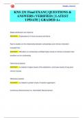 KNS 231 Final EXAM &vert; QUESTIONS &  ANSWERS &lpar;VERIFIED&rpar; &vert; LATEST  UPDATE &vert; GRADED A&plus;
