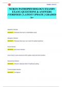NUR231 PATHOPHYSIOLOGY EXAM&num;1  EXAM &vert; QUESTIONS & ANSWERS  &lpar;VERIFIED&rpar; &vert; LATEST UPDATE &vert; GRADED  A&plus;