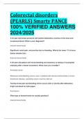 Colorectal disorders (PEARLS) Smarty PANCE 100% VERIFIED ANSWERS  2024/2025