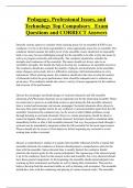 Pedagogy&comma; Professional Issues&comma; and  Technology Top Compulsory Exam  Questions and CORRECT Answers