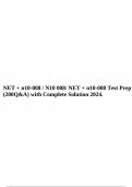 NET + n10-008 / N10 008/ NET + n10-008 Test Prep (200Q&A) with Complete Solution 2024.