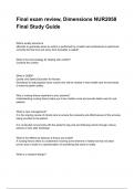 Final exam review&comma; Dimensions NUR2058 Final Study Guide 2024&sol;2025 &lpar;100&percnt; verified by experts&rpar;