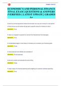 ECONOMIC'S AND PERSONAL FINANCE  FINAL EXAM &vert; QUESTIONS & ANSWERS  &lpar;VERIFIED&rpar; &vert; LATEST UPDATE &vert; GRADED  A&plus;