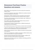 Dimensions Final Exam Practice Questions and answers 2024&sol;2025 &lpar;100&percnt; verified by experts&rpar;