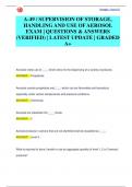 A-49 &sol; SUPERVISION OF STORAGE&comma;  HANDLING AND USE OF AEROSOL  EXAM &vert; QUESTIONS & ANSWERS  &lpar;VERIFIED&rpar; &vert; LATEST UPDATE &vert; GRADED  A&plus;
