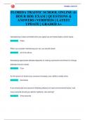 FLORIDA TRAFFIC SCHOOL ONLINE &lpar;4- HOUR BDI&rpar; EXAM &vert; QUESTIONS &  ANSWERS &lpar;VERIFIED&rpar; &vert; LATEST  UPDATE &vert; GRADED A&plus;
