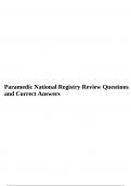 Paramedic National Registry Review Questions and Correct Answers. 