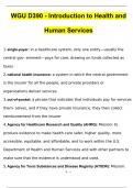 D390 Introduction to Health and Human Services Actual Exam Questions and Verified Answers &lpar;2024 &sol; 2025&rpar;&sol; A&plus; GRADE