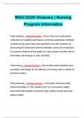WGU D220 Glossary &vert; Nursing Program Informatics &vert; Download to Score A