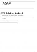 MARK SCHEME – GCSE RELIGIOUS STUDIES – 8062-2A – JUNE 2018.