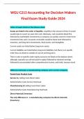 WGU C213 Accounting for Decision Makers | Final Exam Study Guide 2024