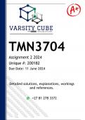 TMN3704 Assignment 2 (DETAILED ANSWERS) 2024 - DISTINCTION GUARANTEED