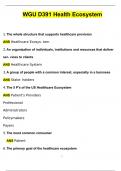 WGU D391 Health Ecosystem Exam Questions and Verified Answers &lpar;2024 &sol; 2025&rpar;&sol; A&plus; GRADE