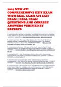 2024 NEW ATI COMPREHENSIVE EXIT EXAM WITH REAL EXAM ATI EXIT EXAM &vert; REAL EXAM QUESTIONS AND CORRECT ANSWERS VERIFIED BY 2024 NEW ATI COMPREHENSIVE EXIT EXAM WITH REAL EXAM ATI EXIT EXAM &vert; REAL EXAM QUESTIONS AND CORRECT ANSWERS VERIFIED BY EXPERTSEXPERTS