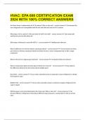  HVAC: EPA 608 CERTIFICATION EXAM 2024 WITH 100% CORRECT ANSWERS