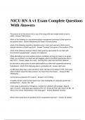 NICU RN A v1 Exam Complete Questions With Answers&period;