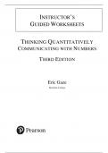 Solution Manual For Thinking Quantitatively Communicating with Numbers, 3rd Edition by Eric Gaze