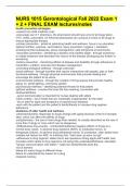 NURS 1015 Gerontological Fall 2022 Exam 1 &plus; 2 &plus; FINAL EXAM lectures&sol;notes