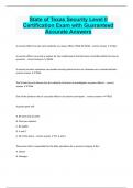 State of Texas Security Level II Certification Exam with Guaranteed Accurate Answers