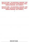 HESI EXIT EXAM _ 750 QUESTIONS & ANSWERS / HESI EXIT RN EXAM / HESI RN EXIT EXAM (NEWEST, 2024) | VERIFIED ANSWERS, 100% CORRECT
