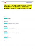 NLN PAX VOCABULARY WORDS EXAM &vert;  QUESTIONS & ANSWERS &lpar;VERIFIED&rpar; &vert;  LATEST UPDATE &vert; GRADED A&plus; &vert; PASSED