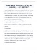 OBGYN EOR Exam QUESTION AND ANSWERS &vert; 100&percnt; CORRECT