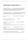  Public Health - Mental Health - 5 Complete Assignment Questions Fully Solved&period;