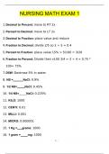 NURSING MATH EXAM 1 Questions and Verified Answers &lpar;2024 &sol; 2025&rpar;&sol; A&plus; GRADE