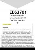 EDS3701 Assignment 2 (ANSWERS) 2024 - DISTINCTION GUARANTEED