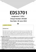 EDS3701 Assignment 3 (ANSWERS) 2024 - DISTINCTION GUARANTEED