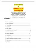 THESIS REPORT ON GERIATRIC HOSPITAL