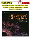 Test Bank For Business Analytics: Data Analysis & Decision Making, 8th Edition by (S. Christian Albright, 2024) Chapters 1 - 19, Complete Newest Verified Version