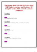 Final Exam: BIOS 255 / BIOS255 (New 2024/ 2025 Update) Anatomy and Physiology III  Complete Guide | 100% Correct| A Grade Chamberlain