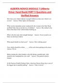 ALBERTA NOVICE MODULE 7 (Alberta  Driver Hand Book) PART 5 Questions and  Verified Answers