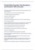 Florida State Guardian Test Questions and Answers 100&percnt; Accurate