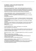 FLORIDA LAWS & RULES EXAM FOR PSYCHOLOGISTS