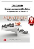 TEST BANK For Strategic Management, 6th Edition 2024 By Rothaermel Frank, Verified Chapters 1 - 12, Complete Newest Version