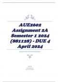 AUE2602 Assignment 2A Semester 1 2024 (881128) - DUE 4 April 2024