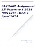 AUE2602 Assignment 2B Semester 1 2024 (881128) - DUE 4 April 2024