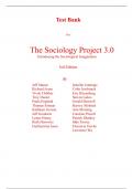 Test Bank for The Sociology Project 3.0 Introducing the Sociological Imagination 3rd Edition By Jeff Manza (All Chapters, 100% Original Verified, A+ Grade)