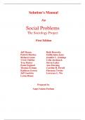 Instructor Manual for The Sociology Project Social Problems 1st Edition by Jeff Manza, Patrick Sharkey (All Chapters, 100% Original Verified, A+ Grade)