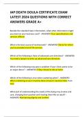 IAP DEATH DOULA CERTIFICATE EXAM LATEST 2024 QUESTIONS WITH CORRECT ANSWERS GRADE A&plus;