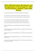 WGU C468 Information Management and the Application of Technology PA | 100% Correct Answers | Verified | Latest 2024 Version