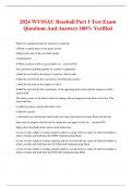 2024 WVSSAC Baseball Part 1 Test Exam Questions And Answers 100&percnt; Verified