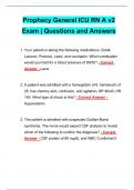 Prophecy General ICU RN A v2 Exam | Questions and Answers