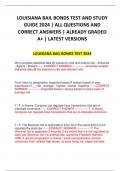 LOUISIANA BAIL BONDS TEST AND STUDY GUIDE 2024 | ALL QUESTIONS AND CORRECT ANSWERS | ALREADY GRADED A+ | LATEST VERSIONS