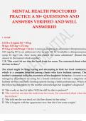 MENTAL HEALTH PROCTORED PRACTICE A 50&plus; QUESTIONS AND ANSWERS VERIFIED AND WELL