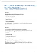 NCLEX RN (NGN) PRETEST 2023 LATEST EXAM OVER 145 QUESTIONS 100% ACCURATE COLLECTION